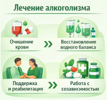 лечение алкоголизма в Евпатории этапы